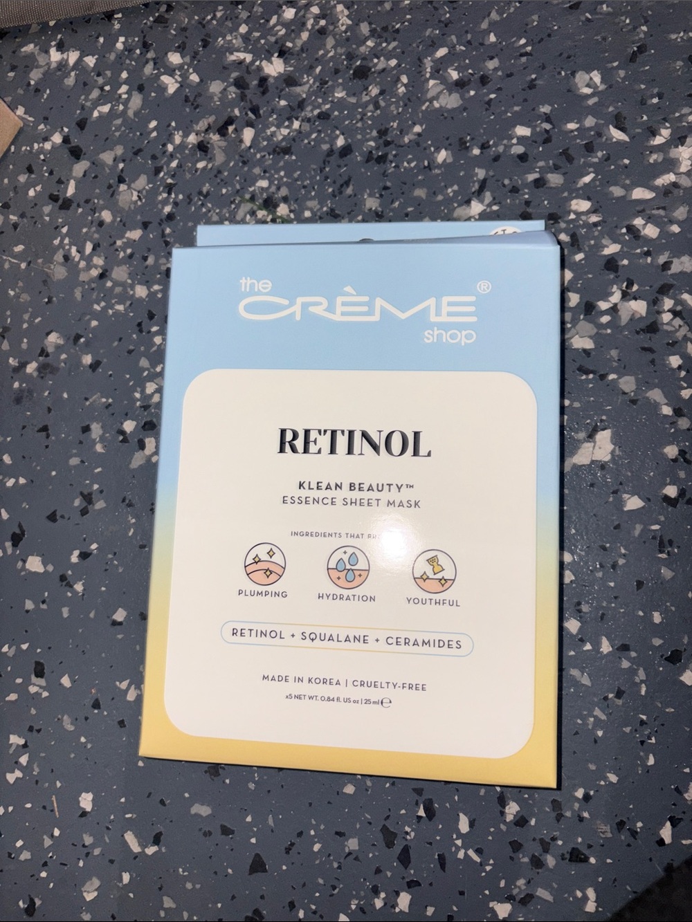 Retinol Klean Beauty Essence Sheet Mask - Blue/Yellow